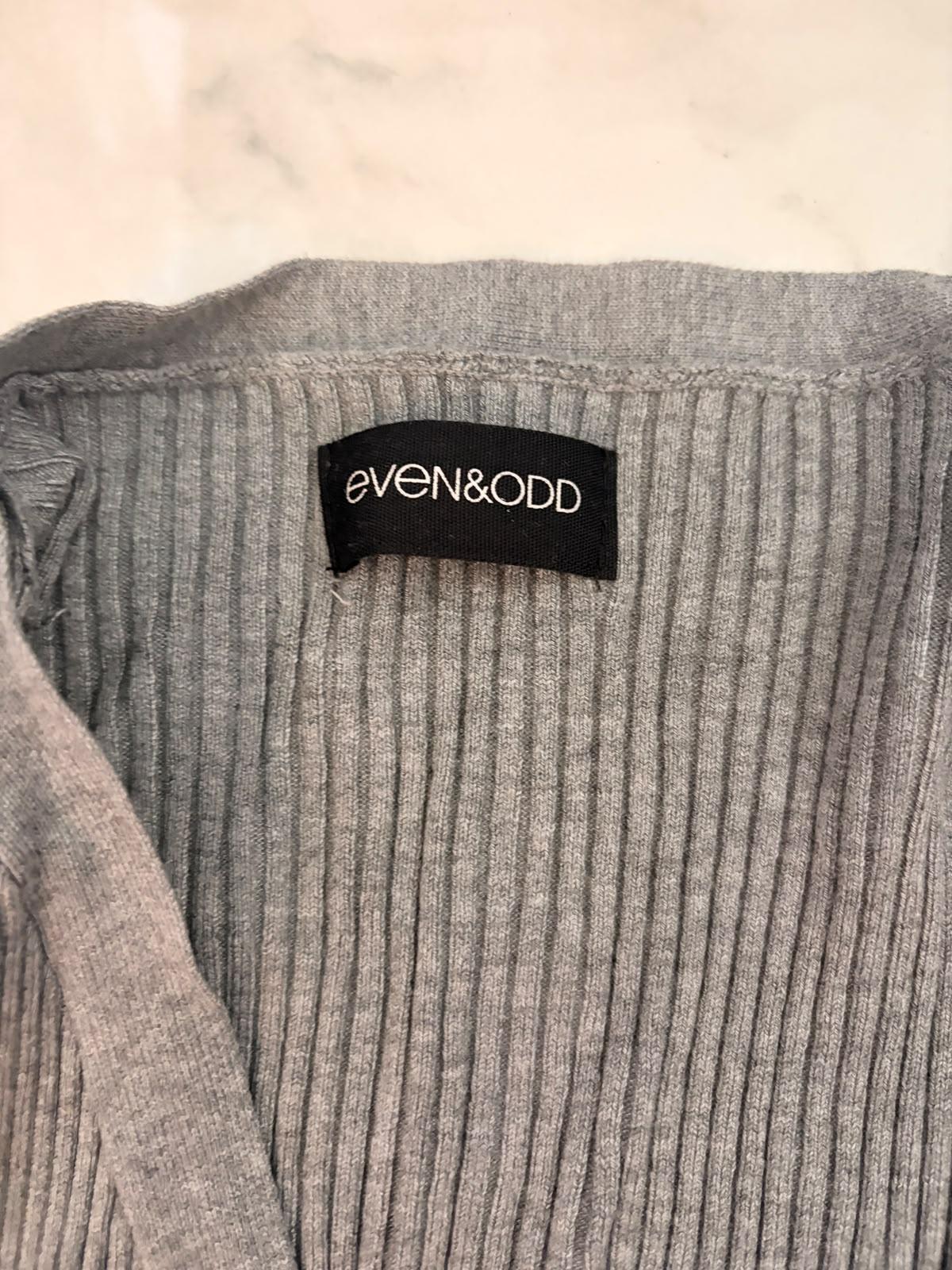 Even&Odd grey ribbed wrap cardigan