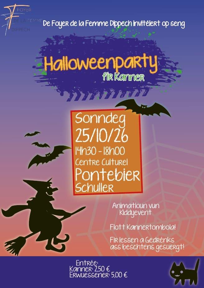 Flyer for Halloweenparty fir Kanner: Halloween party for children