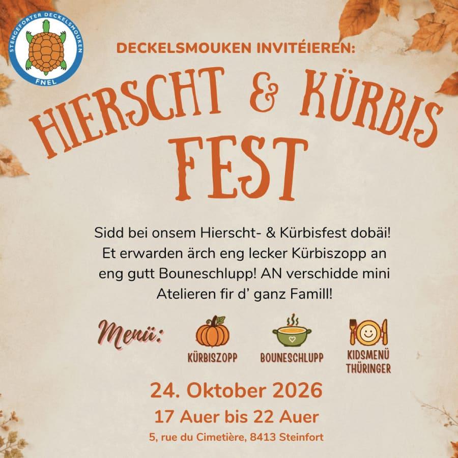 Flyer for Hierscht & Kürbisfest: autumn and pumpkin festival