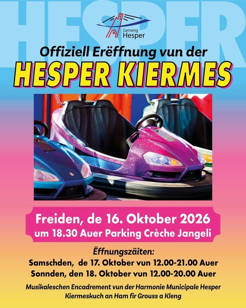 Flyer for Hesper Kiermes: Hesperange/Fentange funfair
