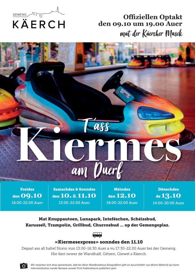 Flyer for Kiermes am Duerf: Koerich village funfair