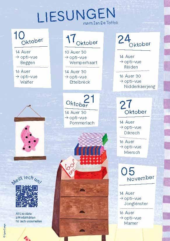 Flyer for Muck story reading with author Ian De Toffoli (in Luxembourgish)