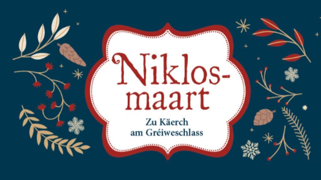 Flyer for Niklosmaart: Saint Nicholas market at the Gréiweschlass