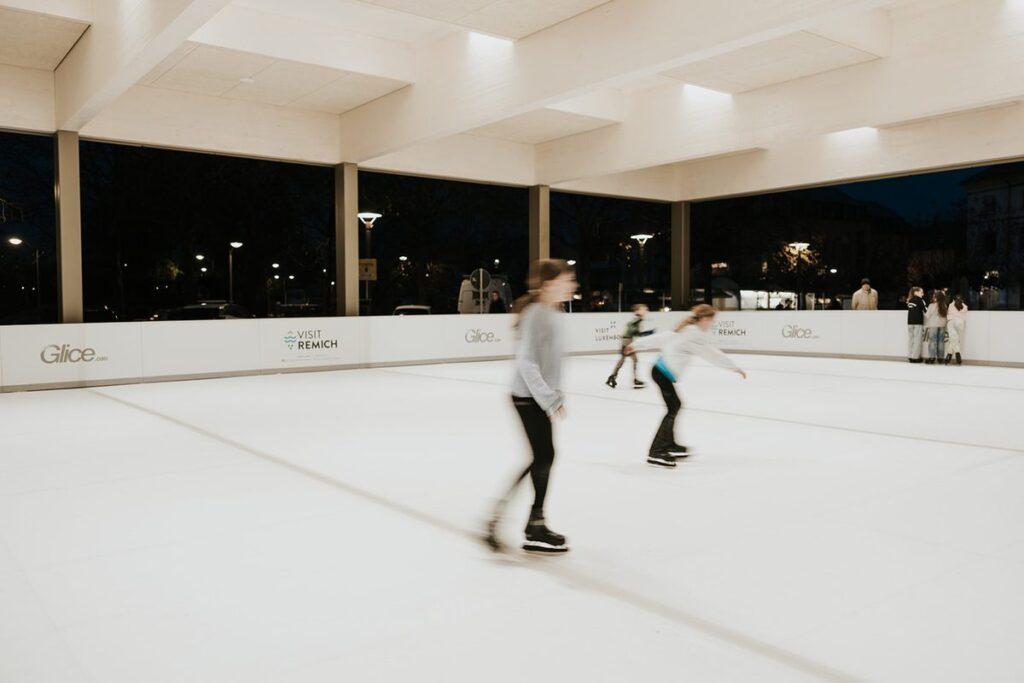 Flyer for Patinoire synthétique: covered synthetic ice rink in Remich